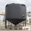 Snyder Industries 6000 Gallon XLPE Heavy Duty Cone Bottom Tank. 6000 gallon capacity; Crosslinked Linear Polyethylene; Black; dimensions 136.0in H x 142.0in W x 142.0in L; 1250.0 lb empty; 1.9 specific gravity rating; 30-degree cone bottom; fittings: 1 Manway / Lid; max temp 100 deg  F / 37 deg  C. Manufacturer part number 5280200n48. Manufactured by Snyder. Sold by OneSource Plastics (https://www.onesourceplastics.com).