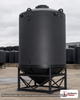 Snyder Industries 4100 Gallon XLPE Heavy Duty Cone Bottom Tank. Crosslinked Linear Polyethylene; Black; dimensions 197.0in H x 90.0in W x 90.0in L; 1500.0 lb empty; 1.9 specific gravity rating; fittings: 1 Manway / Lid; max temp 100 deg  F / 37 deg  C. Manufacturer part number 5180000n48. Sold by OneSource Plastics (https://www.onesourceplastics.com).