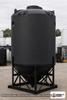 Snyder Industries 2600 Gallon Black XLPE Heavy Duty Cone Bottom Tank. Crosslinked Linear Polyethylene; Black; dimensions 139.0in H x 90.0in W x 90.0in L; 570.0 lb empty; 1.9 specific gravity rating; fittings: 1 Manway / Lid; max temp 100 deg  F / 37 deg  C. Manufacturer part number 5100000n48. Sold by OneSource Plastics (https://www.onesourceplastics.com).