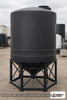 Snyder Industries 2500 Gallon XLPE Cone Bottom Tank. Crosslinked Linear Polyethylene; Black; dimensions 104.0in H x 95.0in W x 95.0in L; 470.0 lb empty; 1.5 specific gravity rating; fittings: 1 Manway / Lid; max temp 100 deg  F / 37 deg  C. Manufacturer part number 8350000n46. Sold by OneSource Plastics (https://www.onesourceplastics.com).