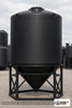 Snyder Industries 1500 Gallon XLPE Heavy Duty Cone Bottom Tank. 1500 gallon capacity; Crosslinked Linear Polyethylene; Black; dimensions 141.0in H x 64.0in W x 64.0in L; 315.0 lb empty; 1.9 specific gravity rating; 45-degree cone bottom; fittings: 1 Manway / Lid; max temp 100 deg  F / 37 deg  C. Manufacturer part number 5010000n48. Manufactured by Snyder. Sold by OneSource Plastics (https://www.onesourceplastics.com).