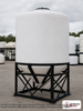 Snyder Industries 1250 Gallon XLPE Heavy Duty Cone Bottom Tank. Crosslinked Linear Polyethylene; Natural White; dimensions 70.0in H x 95.0in W x 95.0in L; 300.0 lb empty; 1.9 specific gravity rating; fittings: 1 Manway / Lid; max temp 100 deg  F / 37 deg  C. Manufacturer part number 8310000n42. Sold by OneSource Plastics (https://www.onesourceplastics.com).