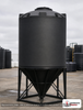 Snyder Industries 1000 Gallon XLPE Heavy Duty Cone Bottom Tank. 1000 gallon capacity; Crosslinked Linear Polyethylene; Black; dimensions 103.0in H x 64.0in W x 64.0in L; 210.0 lb empty; 1.9 specific gravity rating; 45-degree cone bottom; fittings: 1 Manway / Lid; max temp 100 deg  F / 37 deg  C. Manufacturer part number 5000000n48. Manufactured by Snyder. Sold by OneSource Plastics (https://www.onesourceplastics.com).