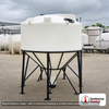 Snyder Industries 500 Gallon XLPE Heavy Duty Cone Bottom Tank. 500 gallon capacity; Crosslinked Linear Polyethylene; Natural White; dimensions 63.0in H x 64.0in W x 64.0in L; 120.0 lb empty; 1.9 specific gravity rating; 45-degree cone bottom; fittings: 1 Manway / Lid; max temp 100 deg  F / 37 deg  C. Manufacturer part number 6190000n42. Manufactured by Snyder. Sold by OneSource Plastics (https://www.onesourceplastics.com).