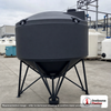 Snyder Industries 1000 Gallon XLPE Heavy Duty Cone Bottom Tank. 1000 gallon capacity; Crosslinked Linear Polyethylene; Black; dimensions 66.0in H x 86.0in W x 86.0in L; 210.0 lb empty; 1.9 specific gravity rating; 30-degree cone bottom; fittings: 1 Manway / Lid; max temp 100 deg  F / 37 deg  C. Manufacturer part number 1890000n48. Manufactured by Snyder. Sold by OneSource Plastics (https://www.onesourceplastics.com).