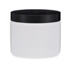 6 oz Natural HDPE Singlewall Jar &amp; Black Lid - NAT4B