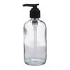 8 oz Clear Glass Boston Round Bottles (Black PP Lotion Pump) - BC8PB