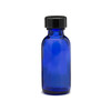 1 oz Cobalt Blue Glass Boston Round Bottles (Black Phenolic Cap) - 4998B33