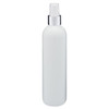 8 oz White HDPE Plastic Bullet Bottle (Silver Fine Mist Sprayer) - WP8AS