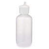 4 oz Natural LDPE Plastic Boston Round Bottle &amp; White Flip-Top Lid - PN4