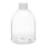 16 oz Clear PET Plastic Bell Bottles (White Screw Top Cap) - 33916