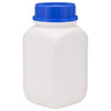 51 oz White HDPE Plastic Kautex Wide Mouth UN-Rated Leakproof Bottles (Blue Tamper-Evident Cap) - 3211B33