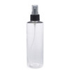 8 oz Clear PET Cylinder Round Bottle &amp; Black Fine Mist Sprayer - PC8AB
