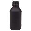 34 oz Black HDPE Plastic Kautex Advanced UN-Approved Square Leakproof Bottles (Black Tamper-Evident Cap) - 3233B03