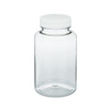 8.5 oz Clear PET Plastic Wide Mouth Packer Bottles (White Screw Top Cap) - 3369B07CLR