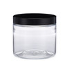 16 oz Clear PET Straight Sided Jar (Black Cap) - HWJ16B