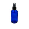 4 oz Cobalt Blue Boston Round Bottles (Black Fine Mist Sprayer) - 4999B67BLK