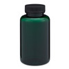 6.7 oz Green PET Plastic Wide Mouth Packer Bottles (Black Screw Top Cap) - 3369B05GRN