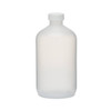 16 oz Natural LDPE Plastic Boston Round Bottles (White PP Cap) - 35017