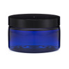 4 oz Blue PET Plastic Straight Sided Jar (Black Cap) - HWBLU4B
