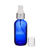2 oz Cobalt Blue Glass Boston Round Bottles (Silver Treatment Pump) - CB2TPS-24