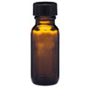 0.5 oz Amber Glass Boston Round Bottles (Black Phenolic Cap) - 4699B41ABR