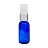 1 oz Cobalt Blue Glass Boston Round Bottles (Silver Fine Mist Sprayer) - CB1AS-48