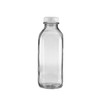 32 oz Clear Glass Milk Bottles (White Tamper-Evident Cap) - 3800B09