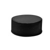 24-400 Black PP Plastic Ribbed Screw Top Caps (Foil Liner) - 1590C60