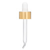 20-400 Gold Metal Collar Curved Tip Dropper Cap (2.75in Glass Pipette) - X20-400G4