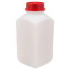 1 gal Natural HDPE Plastic Kautex Wide Mouth UN-Rated Leakproof Bottles (Red Tamper-Evident Cap) - 3211B18