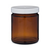 9 oz Amber Glass Straight Sided Jar with PP Cap - A9OZW