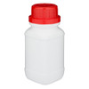 3.4 oz White HDPE Plastic Kautex Wide Mouth Leakproof UN-Rated Bottles (Red Tamper-Evident Cap) - 3222B01