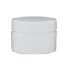.5 oz White PP/PS Plastic Double Wall Jar &amp; White Lid - DW12