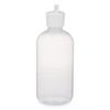 8 oz Natural LDPE Plastic Boston Round Bottles (White Pivot Spout Cap) - PN9