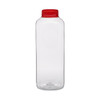 20 oz Clear PET Arched Square Beverage Bottles (w/ Cap) - 3761B07