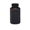 6.7 oz Dark Amber PET Plastic Wide Mouth Packer Bottles (Black Screw Top Cap) - 3369B05ABR
