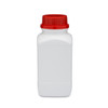 25 oz White HDPE Plastic Kautex Wide Mouth Leakproof UN-Rated Bottles (Red Tamper-Evident Cap) - 3222B07