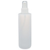 8 oz Natural HDPE Cylinder Round &amp; White Fine Mist Sprayer - CR8AW