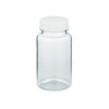 4 oz Clear PET Plastic Wide Mouth Packer Bottles (White Screw Top Cap) - 3369B03CLR