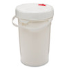 6.5 gal White HDPE Plastic UN Rated Buckets with Life Latch Screw Top Lid - 1006