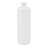 32 oz White HDPE Plastic Cylinder Bottles (White Flip Top Cap) - 3560B95WHT