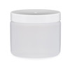 6 oz Natural HDPE Singlewall Jar &amp; White Lid - NAT4W