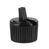 24-410 Black PE Plastic Pivot Spout Caps (Unlined) - LT125