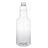 32 oz Clear PET Plastic Carafe Spray Bottles (White Screw Top Cap) - 3493B09