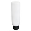 6 oz White MDPE Plastic Tottle Tubes (Black Flip Top Cap) - 2122B10WHT