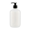 16 oz Natural HDPE Plastic Boston Round Bottles (Black Pump &amp; Clip) - 3501B70
