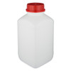1 gal White HDPE Plastic Kautex Wide Mouth Leakproof UN-Rated Bottles (Red Tamper-Evident Cap) - 3222B15