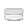 2 oz Clear PET Straight Sided Jar (White Cap) - HWJ2W