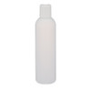 8 oz Natural HDPE Plastic Narrow Mouth Bullet Bottles (White Disc Top Cap) - 3572B37NAT